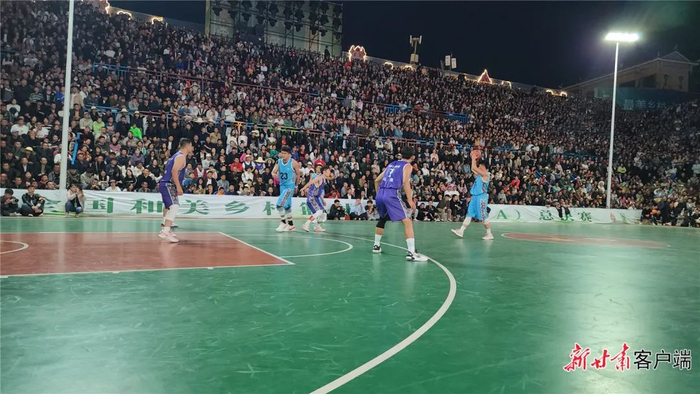 吹麻滩镇队参加全国“村BA”总决赛。临夏州融媒体中心供图