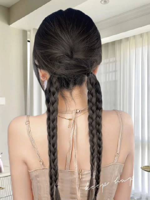 秋冬就给我这么扎慵懒麻花辫背影超好看