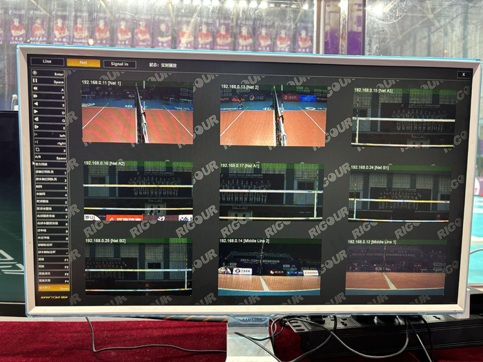 鹰眼系统操作员面前的电脑屏幕，实时显示不同角度的画面。新京报记者 徐邦印 摄