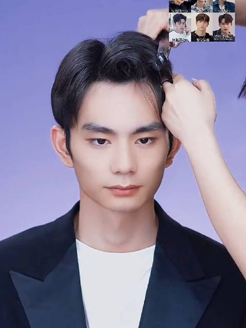 冬季男生高颅顶发型烫发教程这个头发的纹理感和蓬松度太爱了