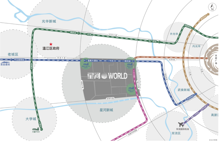 成都星河WORLD区位示意图