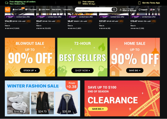 Temu官网首页