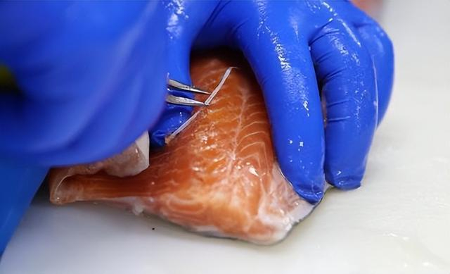 　　12月1日，在鳟贵鲜食科技有限公司加工车间，工作人员正在对产品进行拔刺处理。记者石磊摄