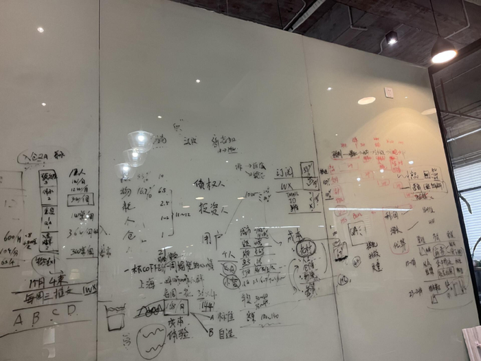 花加会议室白板。摄影：陶淘