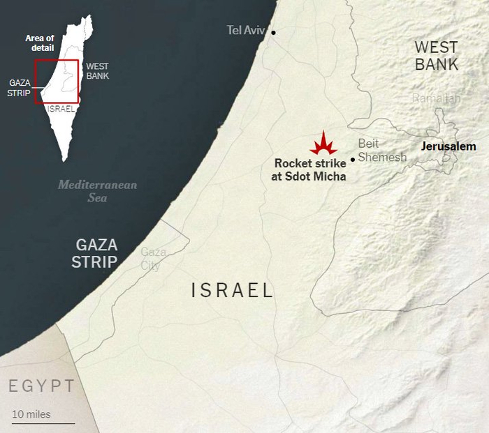 斯多特米哈军事基地位于以色列中部 图源：《纽约时报》