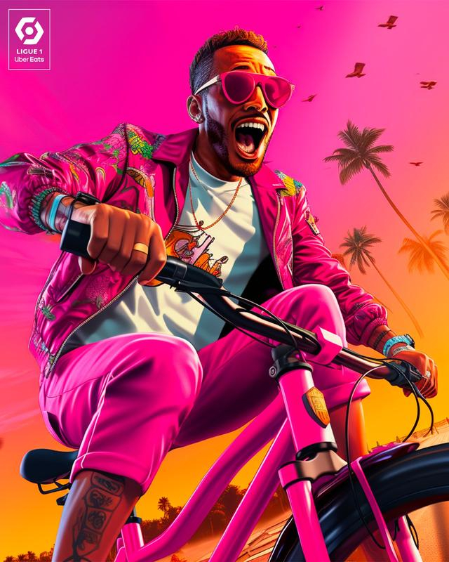 这味儿对了不90法甲晒gta6风格海报,姆巴佩领衔|法甲|基利安