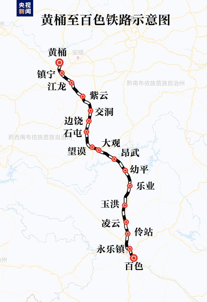 为国家Ⅰ级单线电气化铁路,线路起自贵州省安顺市普定县黄桶站,途经