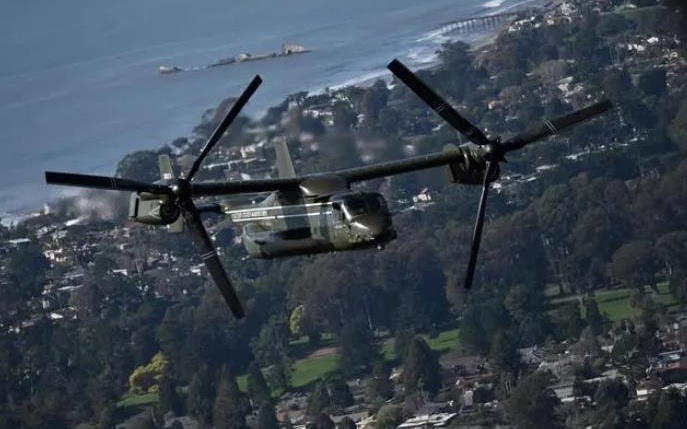 ▲2023年1月19日在美国加利福尼亚州拍摄的美国“鱼鹰”运输机（资料照片）。图/新华社