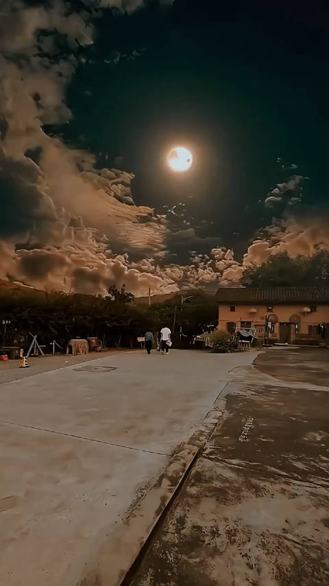 小时候的夜晚就是这样的感觉……出门基本不需要手电筒