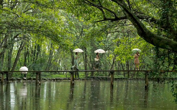 游客们在黄山市徽州区西溪南古村内游览（9月15日摄）。图源：新华社