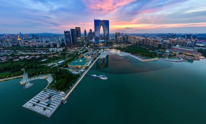 　　苏州工业园区（无人机照片，2023年7月3日摄）。新华社记者 李博 摄