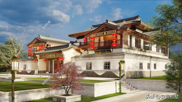 古今交融的3层中式四合院,真正展示了典雅华贵,又一经典再现!