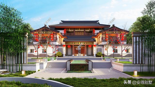 古今交融的3层中式四合院,真正展示了典雅华贵,又一经典再现!