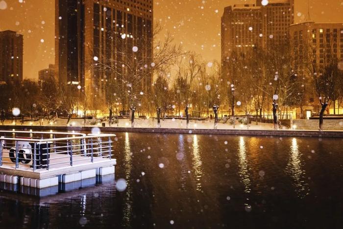 下雪夜景 真实图片