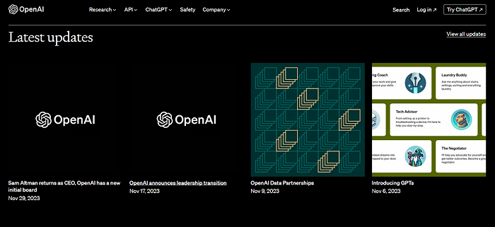 图片来源：OpenAI官网截图