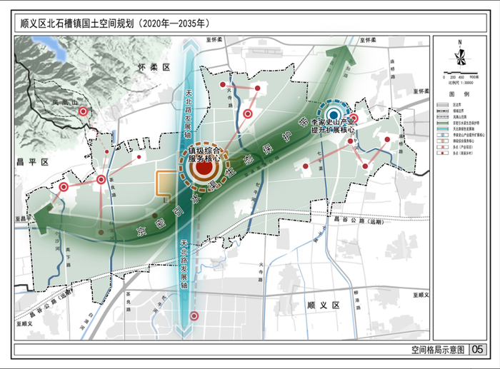 北石槽镇国土空间规划（2020年—2035年）－空间格局示意图。