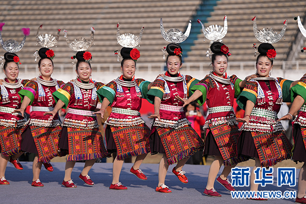 少数民族文化演出。新华网发（李儒鑫 摄）
