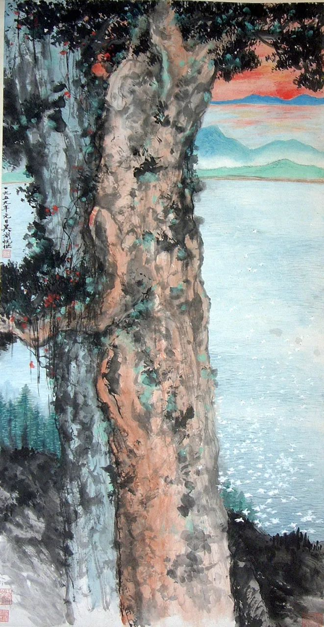 吴湖帆《碧海苍松》，“历史的星光”展览作品