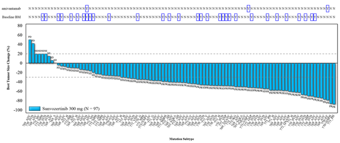 图1：“悟空6”（WU-KONG6）研究经IRC评估的靶病灶最佳肿瘤大小变化情况