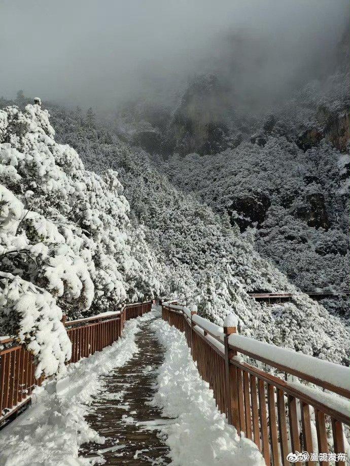 浪漫靜謐雲南迪慶雪景圖大賞