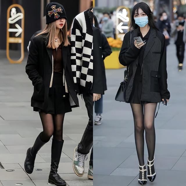 被这种冬天穿搭法惊艳叫靴子裹丝袜时髦显腿细谁穿谁美