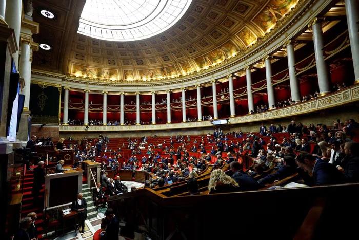 当地时间12月19日，法国国民议会就移民法案进行投票。图自路透社