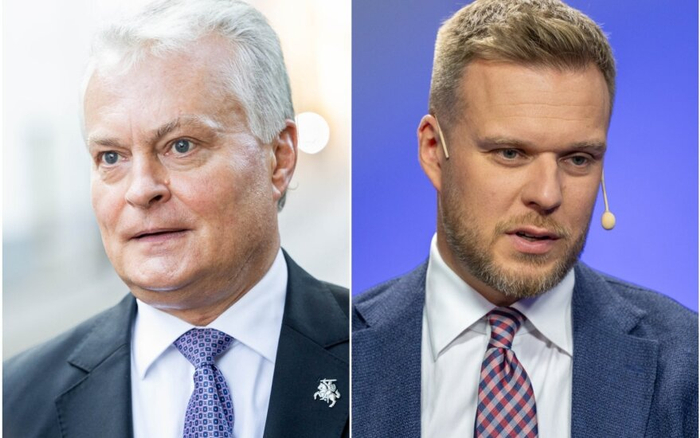 立陶宛总统瑙塞达（左）与外交部长兰茨贝尔吉斯