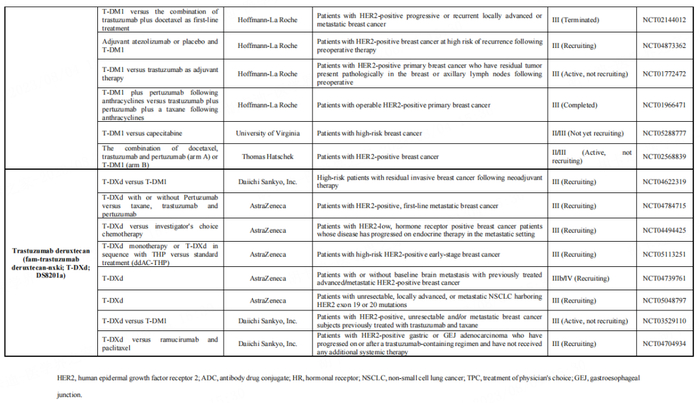 未完待续，有关HER2+乳腺癌领域的研ADC药物的概述，详见HER2+乳腺癌的ADC药物治疗时代（下篇）。