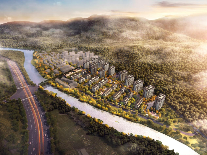 落子成都壹号战略作品——鹤山溪谷,项目涵盖科技农创,美学商业,水岸