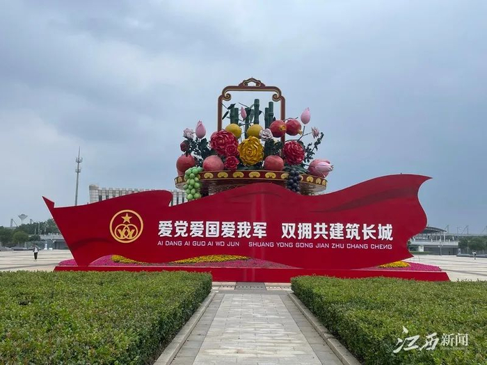 ▲抚州市双拥主题标牌。