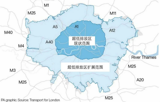 图 1 伦敦超低排放区范围图