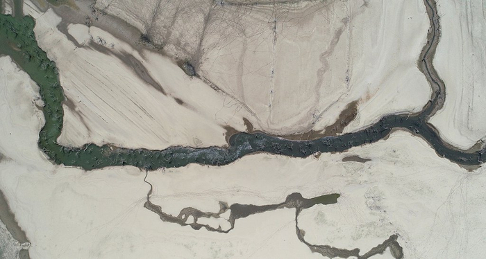 当地时间2023年7月5日，土耳其克尔克拉雷利，干旱降水减少，Kazandere大坝水位下降