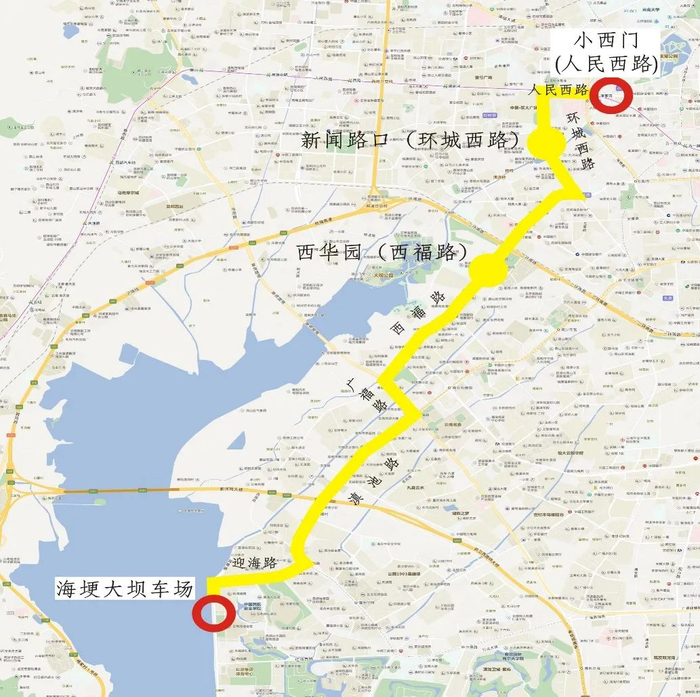 （潘家湾车场观鸥专线走向图）