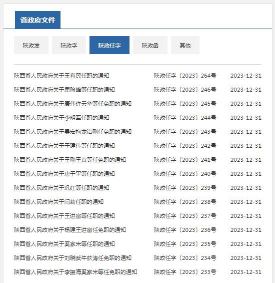 陕西省人民政府发布一批人事任免，涉及多所高校
