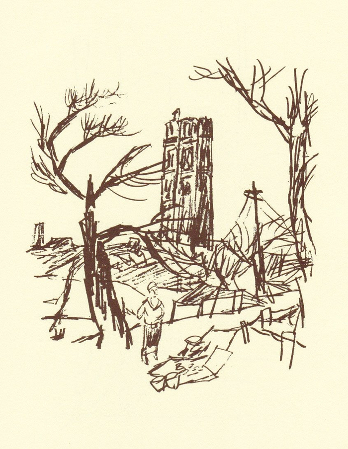 《震灾场景：浅草公园》，竹久梦二，1923年9月