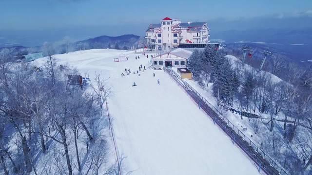 航拍哈爾濱亞布力滑雪場北國冰雪與速度激情的碰撞