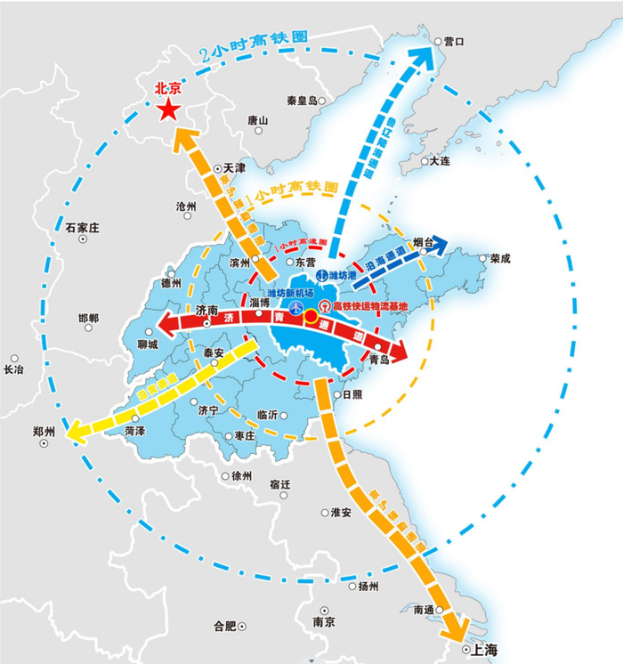       潍坊高铁区位（潍坊市交通运输局供图）     