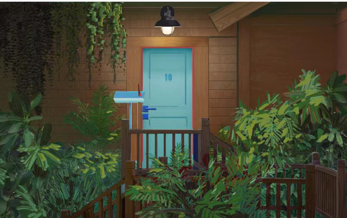 秦奋家的大门被刷上一圈红框