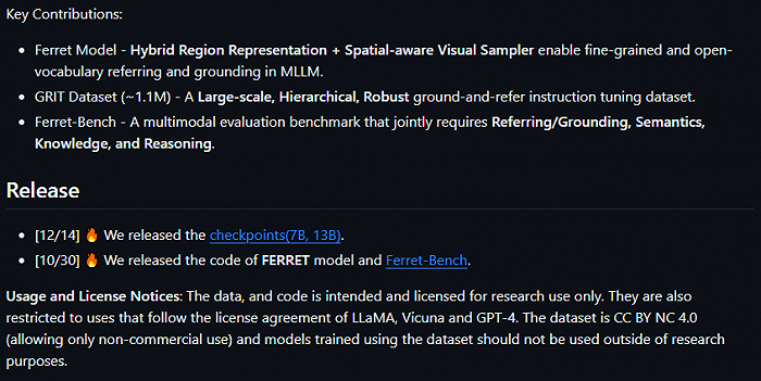 图/苹果 Github Ferret模型介绍