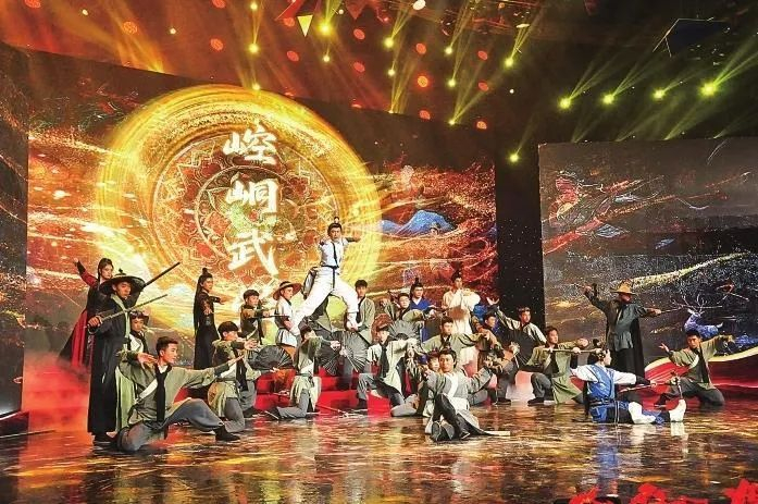 崆峒武术非遗展演。