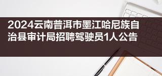 2024雲南普洱市墨江哈尼族自治縣審計局招聘駕駛員1人公告|事業單位