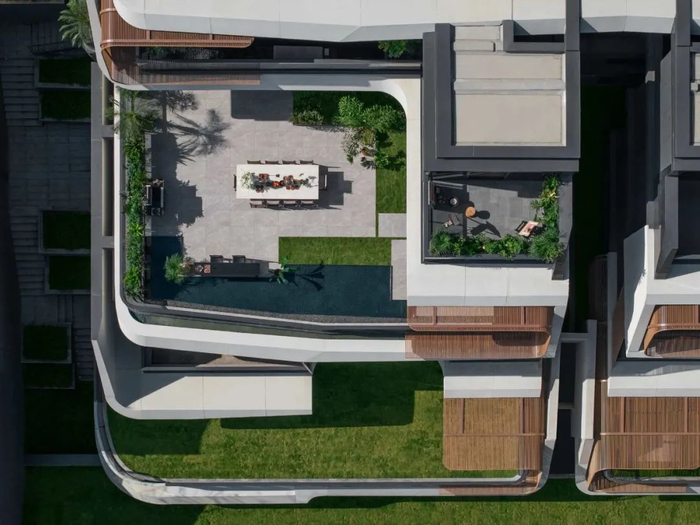 ▲塔希提两叠别墅台地鸟瞰实景