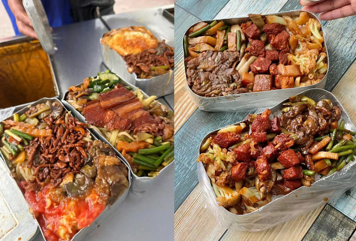 在东北售卖的盒饭 图片来源：甜甜有个小楚楚；LMeng_ceci