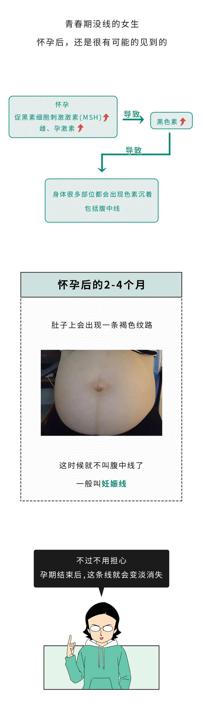 为啥很多女生肚子上,有条褐色的竖线?_新浪新闻