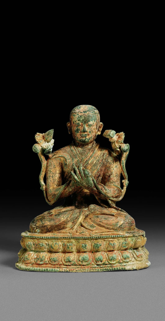 铜鎏金祖师像 元代（1271-1368） 圆应塔地宫发现 上海博物馆藏