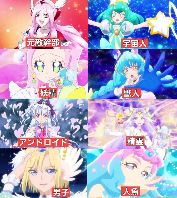 日本网友总结的“光美”种族，且仍在不断追加中