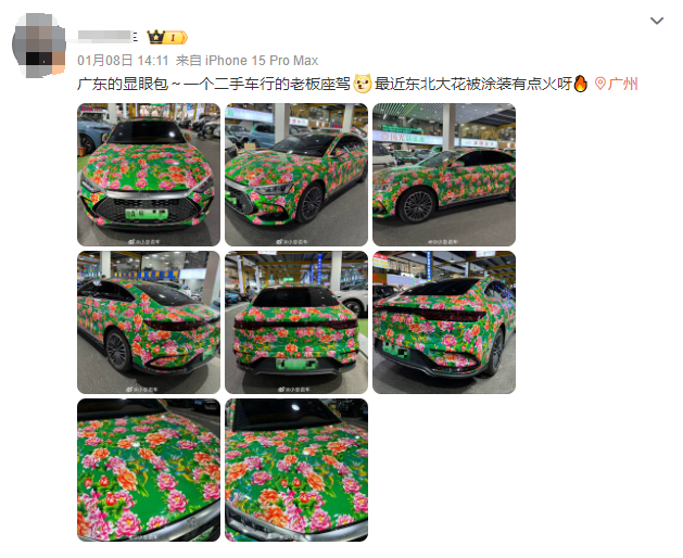 用在车身上，回头率拉满。（图/微博截图）