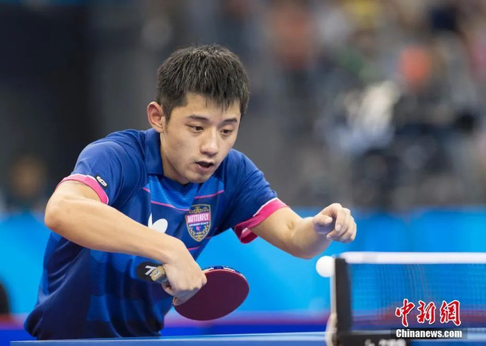 资料图：图为张继科在比赛中。中新社记者 李卿 摄