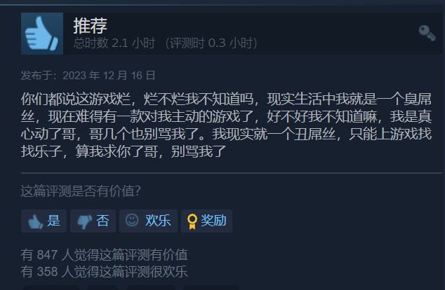 《完蛋》steam平台评价