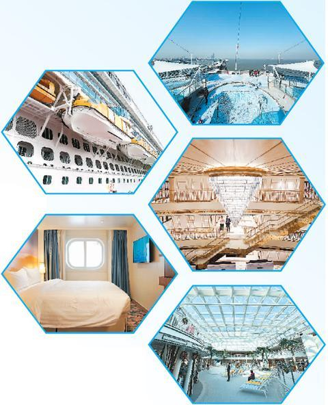 均为“爱达·魔都号”船舱内外部情况。新华社记者 丁 汀摄